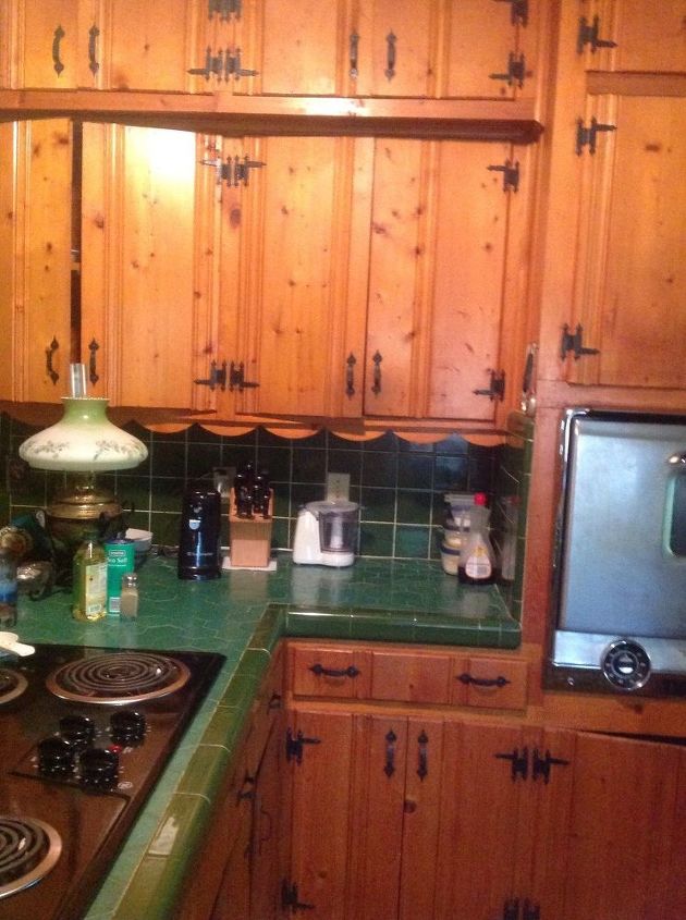 pine knotty cabinets painting kitchen walls diy paint cabinet paneling hometalk doors refinishing makeover stained decorating cabin visit