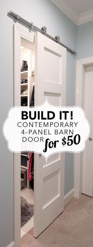 build it contemporary 4 panel barn door for 50, diy, doors, woodworking projects
