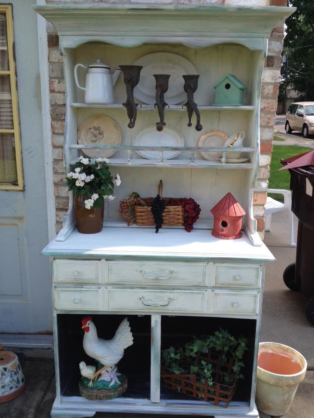 how i turned an old maple hutch into a garden beauty, After