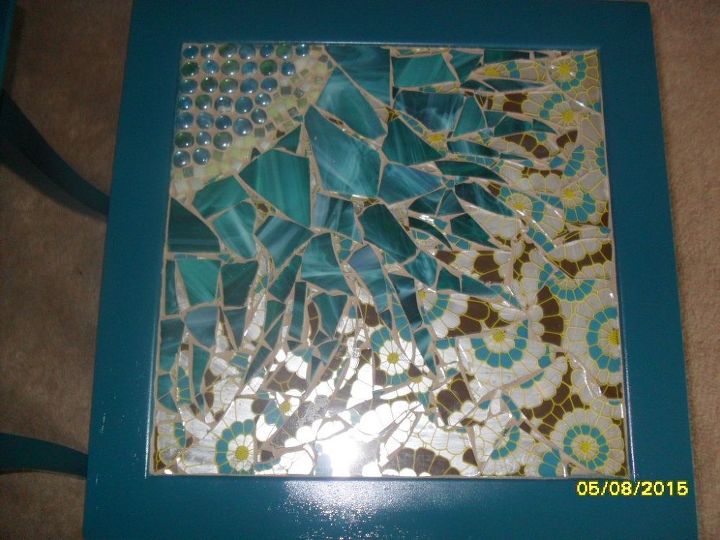 new glass mosaics, painted furniture, tiling