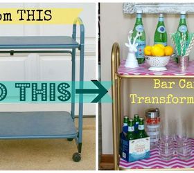 vintage bar cart transformation, repurposing upcycling
