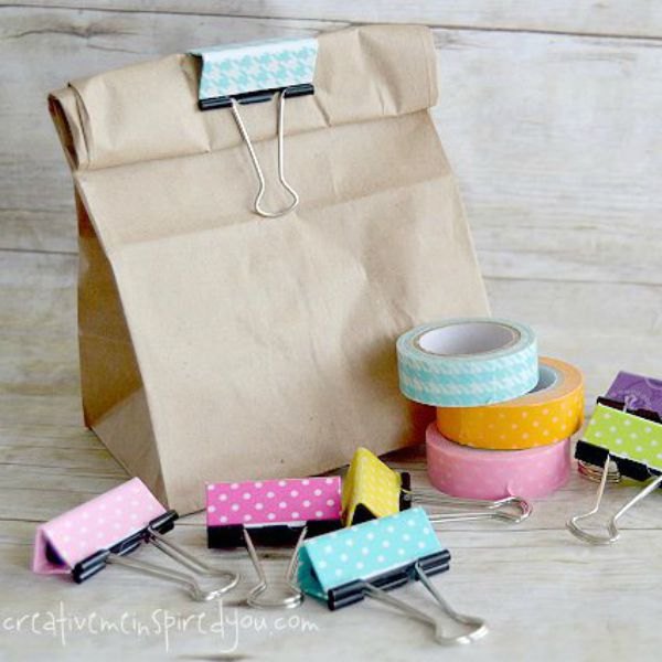 s 9 budget ways to upgrade boring school supplies, crafts, Cover clips in fun duct tape