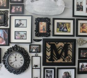 s 16 crazy creative ways to fill your empty walls on a budget, home decor, Monochromatic Gallery Wall