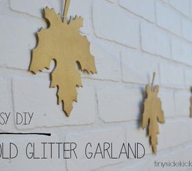 Easy Gold Glitter Leaf Garland