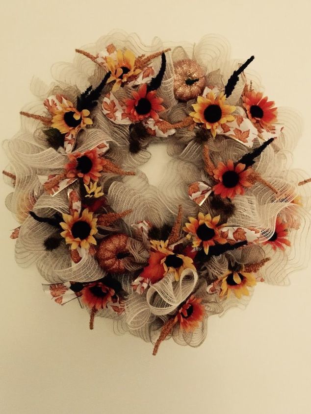 deco mesh fall wreath, crafts, seasonal holiday decor, wreaths