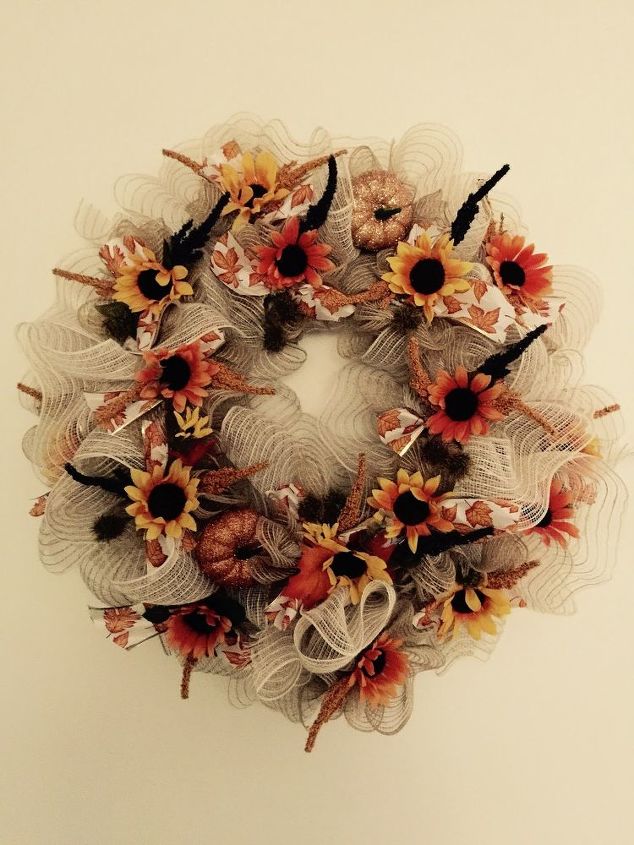 deco mesh fall wreath, crafts, seasonal holiday decor, wreaths