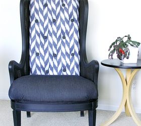 diy thrifted cane wing chair makeover, painted furniture, repurposing upcycling