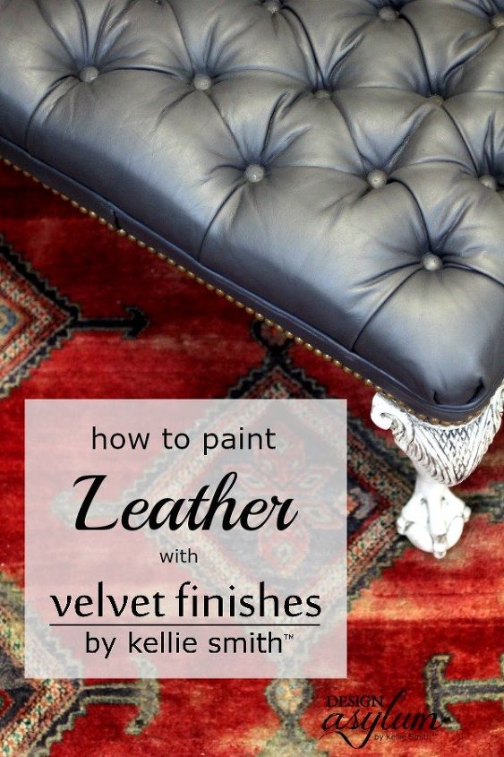 diy painting leather with velvet finishes, painted furniture