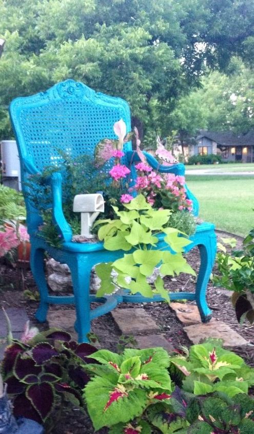 jardinera de silla de jardn