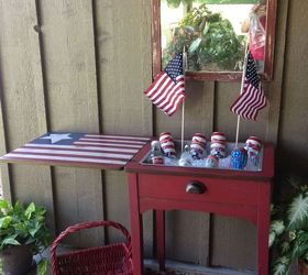 sewing machine cabinet made into holiday cooler, painted furniture, repurposing upcycling