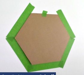 how to tape paint hexagon patterned wall, how to, paint colors, painting, wall decor, Cardboard Hexagon Cut Out