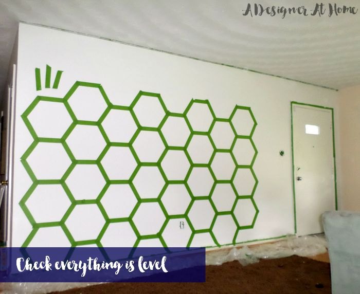 how to tape paint hexagon patterned wall, how to, paint colors, painting, wall decor, Taped Hexagons