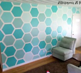 How To Tape & Paint Hexagon Patterned Wall