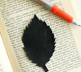 glittery book page fall leaves, crafts, seasonal holiday decor, thanksgiving decorations