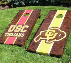 s 10 crazy fun ways to build a cornhole board this summer, outdoor living, woodworking projects, Show Your Team Pride