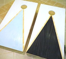 s 10 crazy fun ways to build a cornhole board this summer, outdoor living, woodworking projects, Make a His and Hers Set