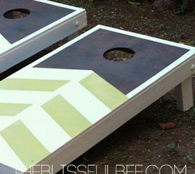 s 10 crazy fun ways to build a cornhole board this summer, outdoor living, woodworking projects, Decorate With a Design You Love
