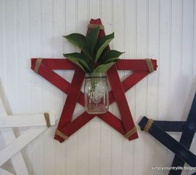 Wood Slat Star Mason Jar Wall Vases