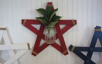 Wood Slat Star Mason Jar Wall Vases