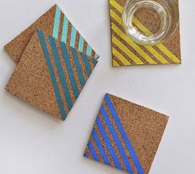 make colorful striped coasters in no time at all, crafts