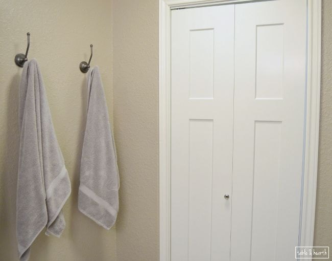 framed fabric towel hook update, bathroom ideas, how to, small bathroom ideas, wall decor