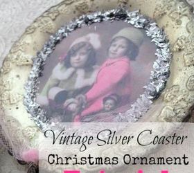 vintage silver coaster christmas ornaments, christmas decorations, crafts, repurposing upcycling, seasonal holiday decor, shabby chic