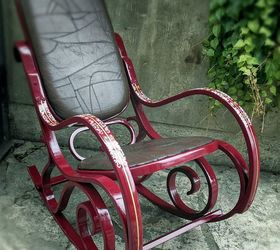 restoration of an old rocking chair, painted furniture