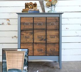 s 15 trash to treasure triumphs that will make you love industrial decor, painted furniture, repurposing upcycling, Thrift Store Find to Faux Card Catalog