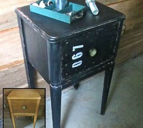 s 15 trash to treasure triumphs that will make you love industrial decor, painted furniture, repurposing upcycling, Metal Style Nightstand from a Wooden Castoff