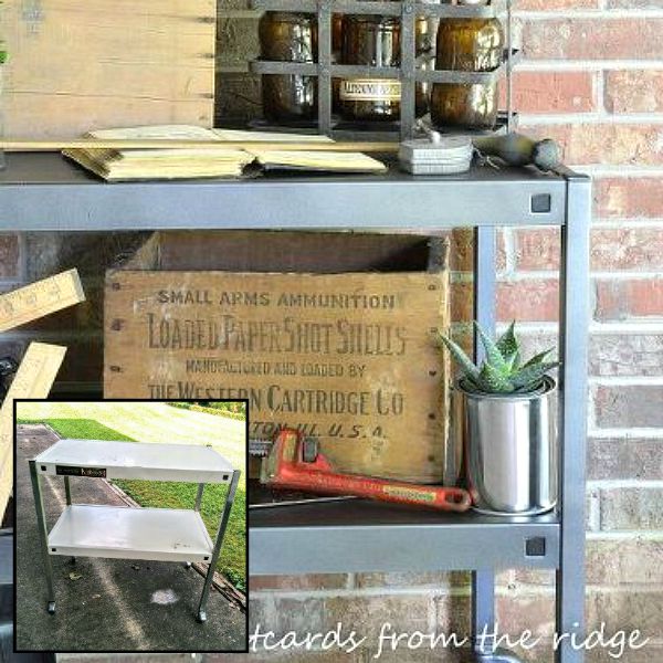 s 15 trash to treasure triumphs that will make you love industrial decor, painted furniture, repurposing upcycling, Average Metal Cart Gets a Chic Transformation