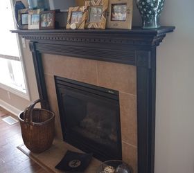 modern black mantle, fireplaces mantels, home decor, painting, AFTER
