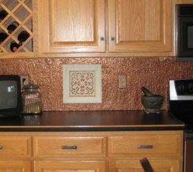 Faux Tin or Copper Backsplash DIY on a Budget With Lots of Photos