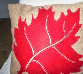 pretty fall leaf pumpkin pillows from dollar tree felt decoration, crafts, reupholster