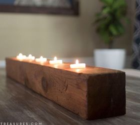 diy rustic tea light centerpiece, crafts, diy, how to, woodworking projects