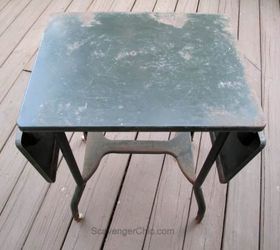 vintage typewriter desk gets a makeover, painted furniture, repurposing upcycling
