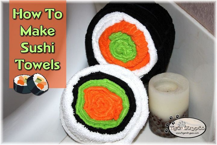 learn how to make sushi towels, crafts