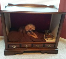 tv console to dog bed take 2, painted furniture, pets animals, repurposing upcycling, reupholster