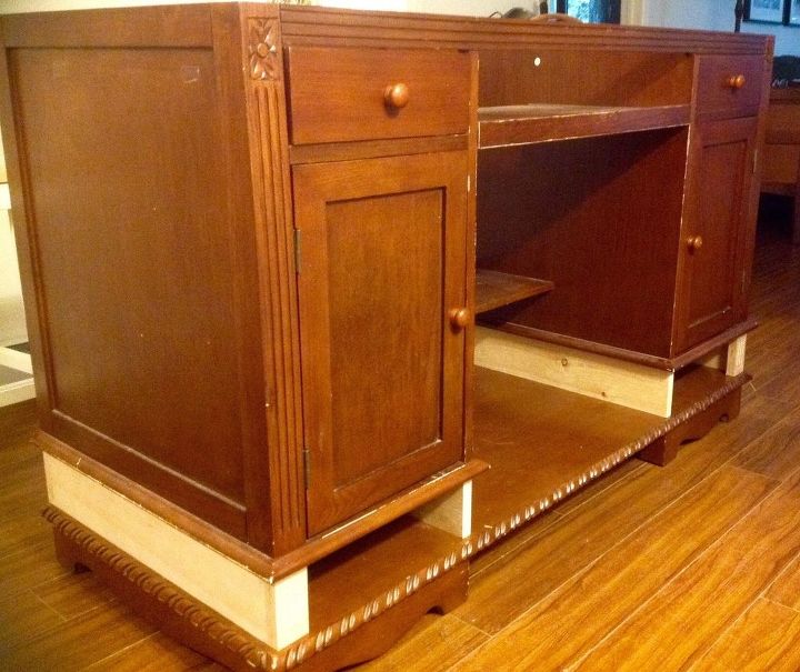 from this to that an old desk gets a new life as a kitchen island
