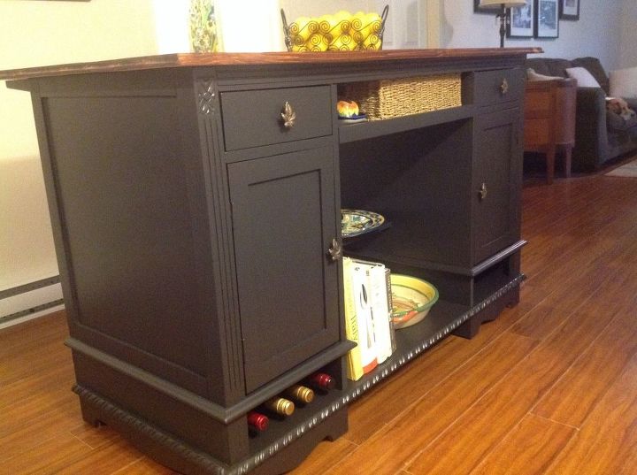 from this to that an old desk gets a new life as a kitchen island