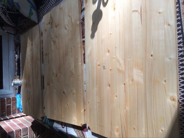 beverage cart made from a metal utility cart, Stained wooden shelves