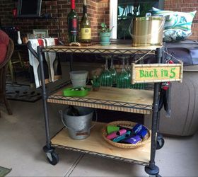 Beverage Cart Made From a Metal Utility Cart!
