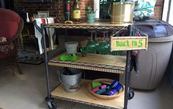 Beverage Cart Made From a Metal Utility Cart!
