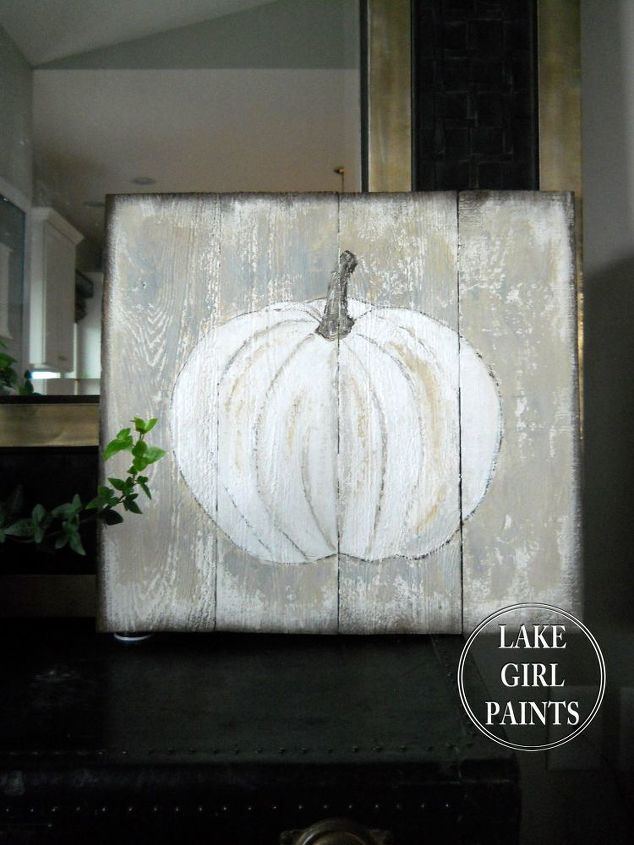 how to paint rustic white pumpkin art, crafts, seasonal holiday decor