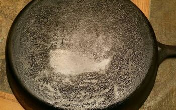 How to smooth bottom of used cast iron skillet