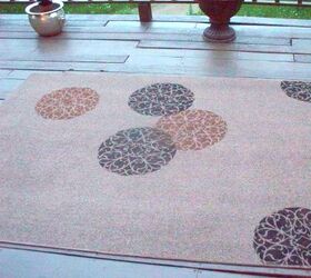 s 9 quick ways to get your dream rug on a shoestring, flooring, reupholster, Use a Stencil to Dress Up an Inexpensive Rug