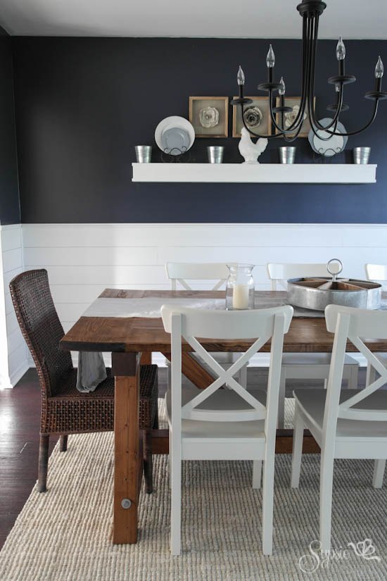 farmhouse table and dining room makeover, dining room ideas, diy, painted furniture, woodworking projects