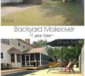 backyard makeover one year later, decks, diy, fences, outdoor living, pool designs