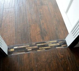 mosaic tile floor transition, diy, flooring, tile flooring