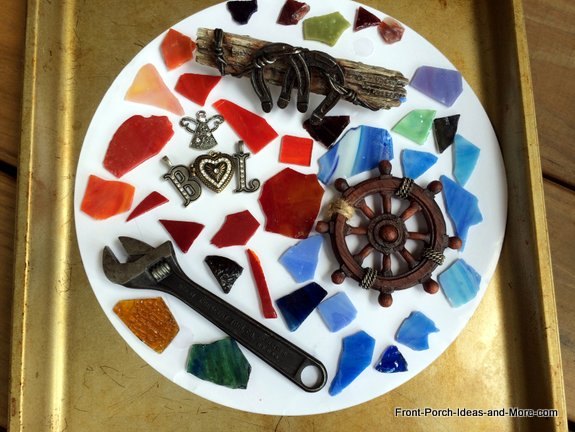 diy stained glass stepping stone, concrete masonry, crafts