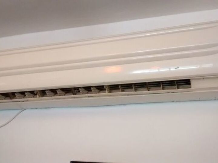 q weird smell coming from a c, home maintenance repairs, hvac, This is the type of A C Not sure what the proper terminology is for it